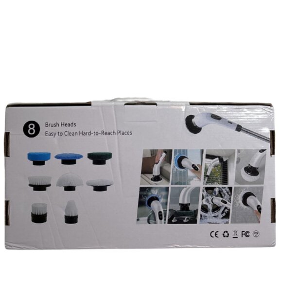 Multifunctional Electric Cleaning Brush White Cordless Fast Charge 8 Brush NEW - Picture 2 of 7